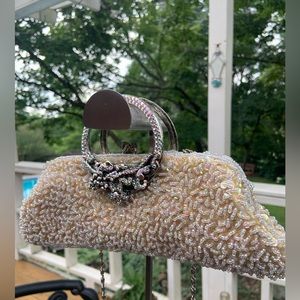 Letty Swarovski Beaded Wedding Bride New Years Formal Prom Bag Purse Sparkly